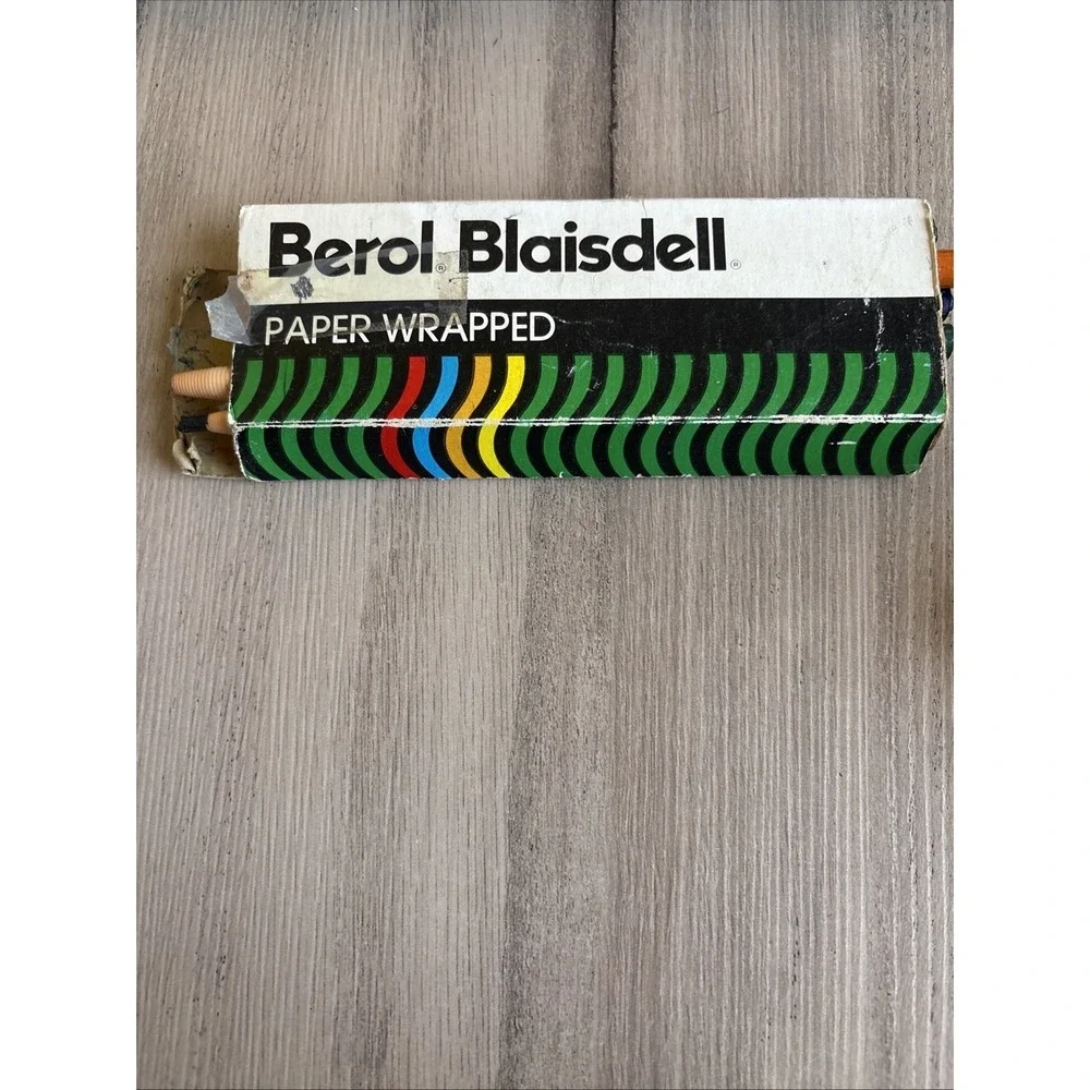 Vintage Berol Blaisdell Paper Wrapper Cellophane Markers Multi Color 12